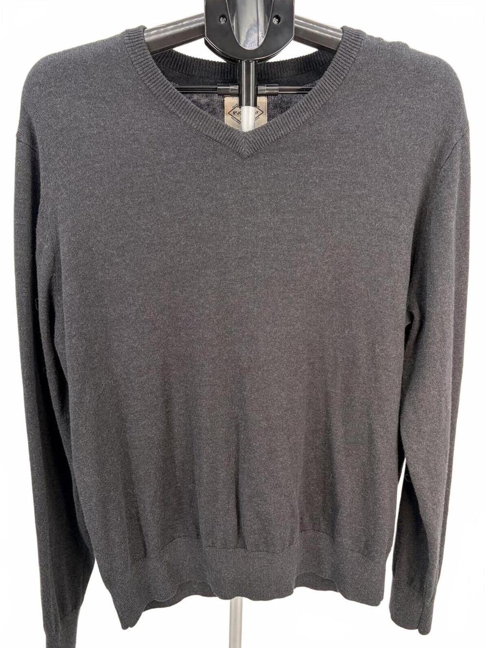 St.‎ John's Bay Men's Sweater XL Gray Classic V-Neck Cotton Acrylic